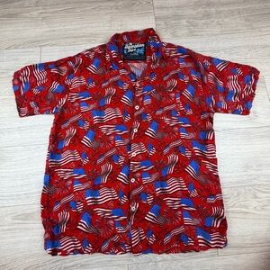 The Hawaiian Shirt By Rowdy Gentleman Button Up Shirt  American Anthem Flag XL
